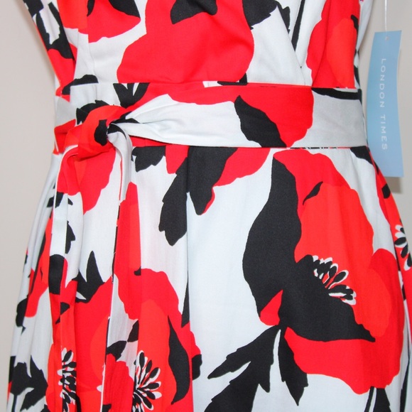 London Times Surplus Fit-N-Flare Floral Midi Dress - Picture 4 of 11